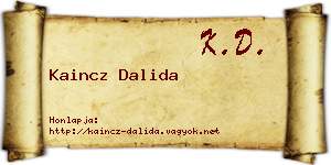 Kaincz Dalida névjegykártya